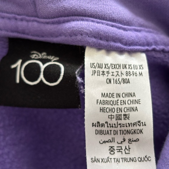 Disney Lavender Hoodie with Mickey and Friends Size XS - Picture 6 of 6